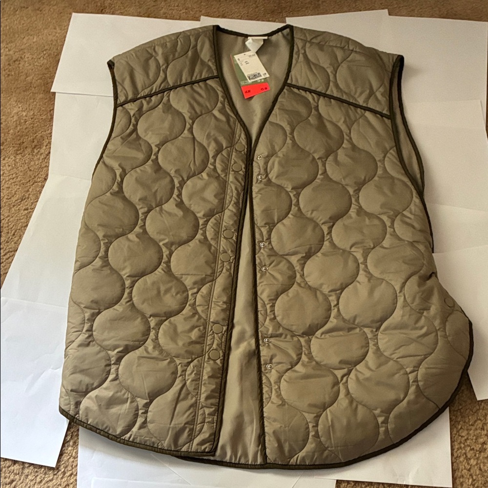 H&M Beige Quilted Vest
